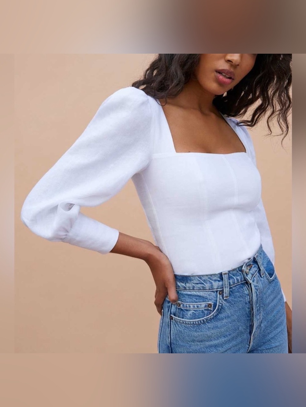 100% Linen Reformation Stilton Linen Top
